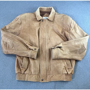 Vintage Remy Leather Jacket BOMBER Brown - Sz 40 Made in USA